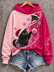 Women's Pink Christmas Regular Sweatshirt