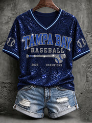 Women's Tampa Bay Baseball Lover Printed T-shirt