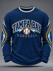 Men's Gift For Baseball Fans Casual Waffle Long Sleeve T-Shirt