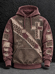 Men's Cross Patchwork Print Casual Hoodie
