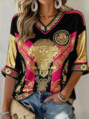 Women's Mexico Football Lover Art Printed T-shirt