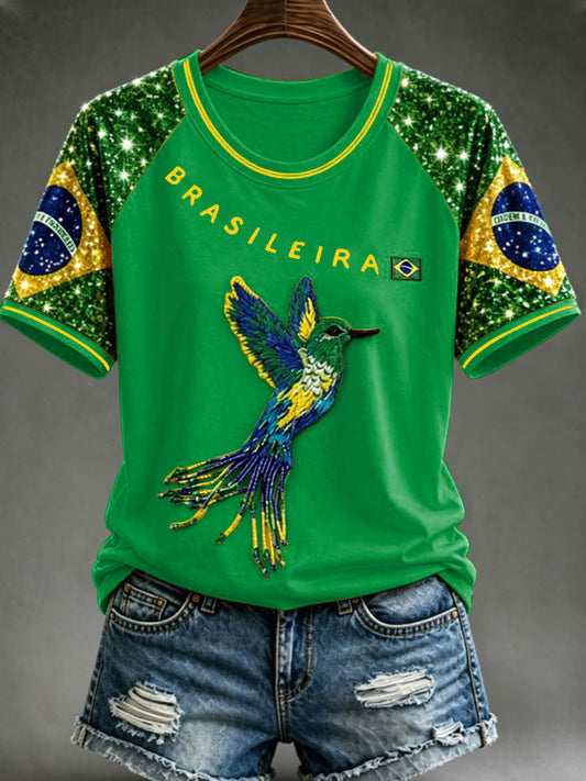 Women's round neck short sleeve T-shirt