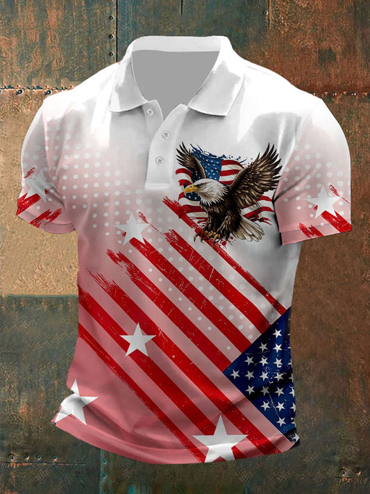 Men's American Flag Eagle Print Top