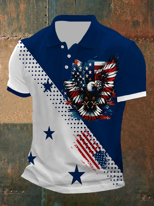 Men's American Flag Eagle Print Top