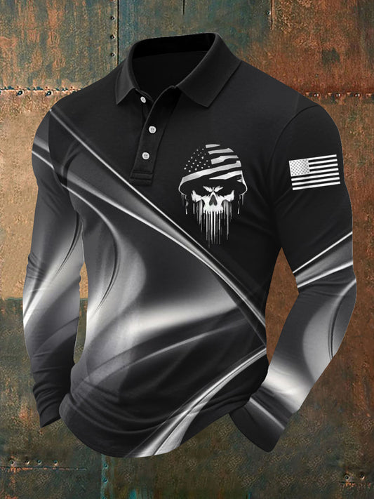 Men's Patriotic USA Soldier Long Sleeve Shirt