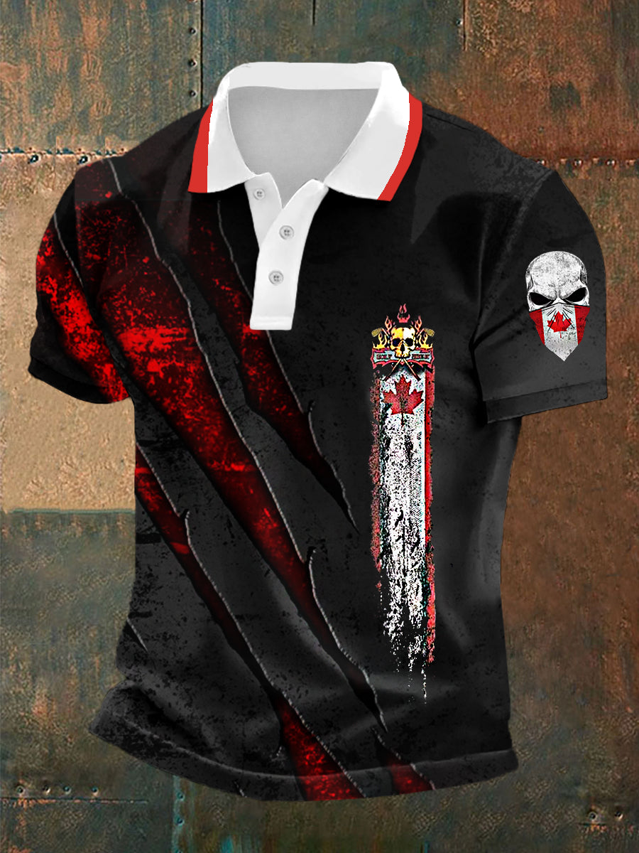 Men's Happy Canada Day Canadian Maple Leaf  Print Casual Top