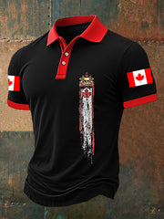 Men's Happy Canada Day Canadian Maple Leaf  Print Casual Top
