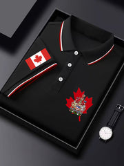 Men's Canadian Flag Maple Leaf Canadian Armed Forces Print Casual Top