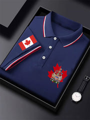 Men's Canadian Flag Maple Leaf Canadian Armed Forces Print Casual Top