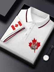 Men's Canadian Flag Maple Leaf Canadian Armed Forces Print Casual Top