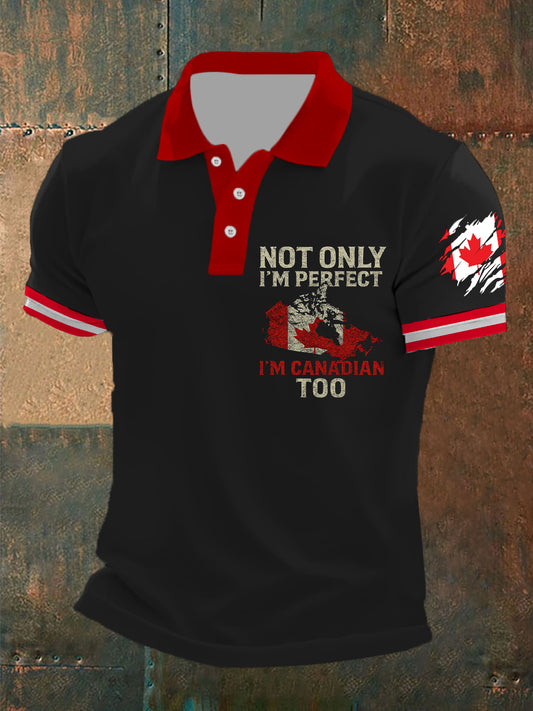 Men's Canada Flag Maple Leaf Funny Canadian Pride Short Sleeve Top