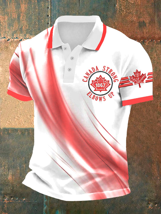 Men's Retro Canadian Maple Leaf Print Shirt