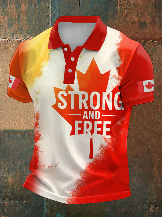 Men's Canada Maple Leaves Printed Casual Tops