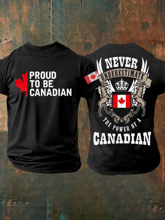 Men's Canada Elks Maple Leaves Printed T-shirt