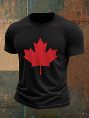 Men's Canadian Maple Leaf Print Casual Tee