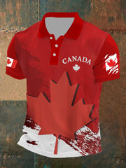 Men's Canada Flag Maple Leaf Short Sleeve Top