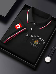 Men's Canada Print Casual Button-Down Top