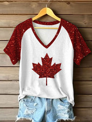 Women's Canada Print Casual T-Shirt