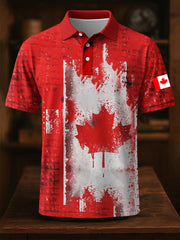 Men's Happy Canada Day Canadian Maple Leaf  Print Casual Top