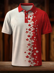 Men's Canadian Maple Leaf Print Casual Top