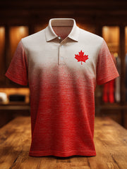 Men's Canadian Maple Leaf Print Casual Top