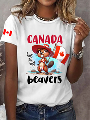Women's Canada Print Casual T-Shirt