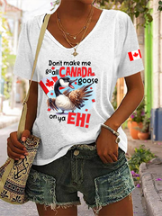 Women's Canada Print Casual T-Shirt