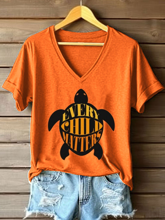 Women's Every Child Matters Print V-Neck T-Shirt