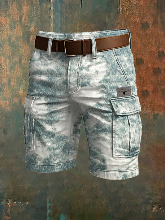 Men's western style cargo shorts