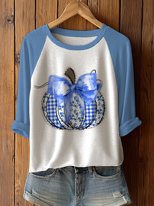 Women's Pumpkin Art Print Casual Sweatshirt