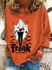 Women's Retro Funny Halloween Freak In The Sheets Sweatshirt