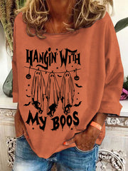Women's Retro Funny Halloween Hangin With My Boos Sweatshirt