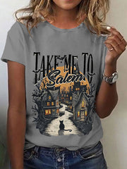 Women's Vintage Halloween Take Me To Salem Short Sleeve T-Shirt