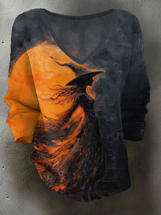 Women's Halloween  Printed Sleeve Shirt