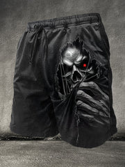 Men's Halloween Skull 3D Print Shorts