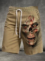 Men's Halloween Skull 3D Print Shorts