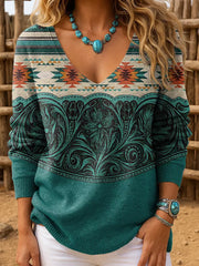 Women's Western Style Art Printed Tops