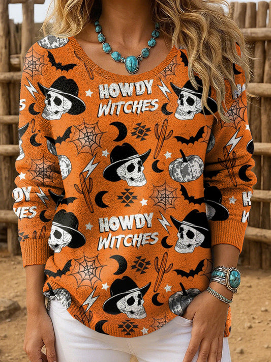 Women's Western Style Halloween Round Neck Top