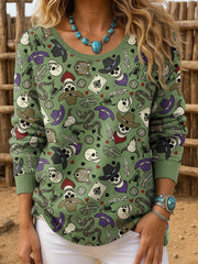 Women's Western Style Halloween Round Neck Top