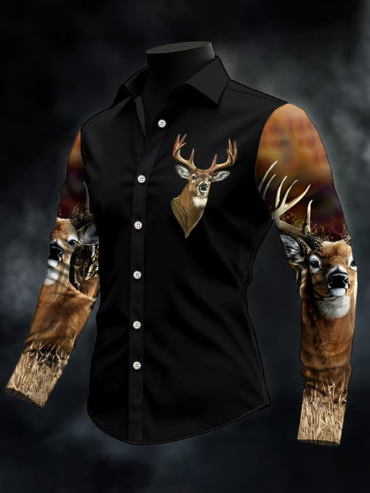 Men's Casual Western Style Contrast Color Shirt