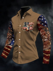 Men's Casual Western Style Contrast Color Shirt