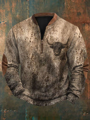 Men's Western Highland Cattle Printed Casual Sweatshirt