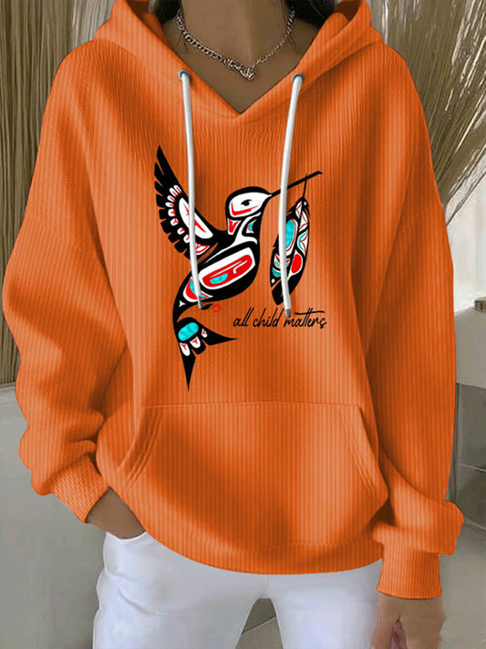 Women's All Child Matters Printed Casual Hoodie