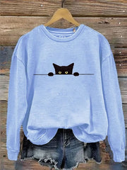 Women's Cute Cat Printed Casual Sweatshirts