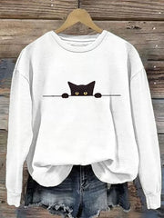 Women's Cute Cat Printed Casual Sweatshirts
