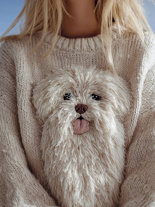 Women's Cute Dog Print Casual Top