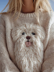 Women's Cute Dog Print Casual Top