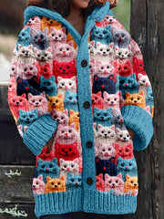 Women's Cute Cat Print Hoodie