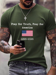 Men's Pray For Truth Pray For America Print T-Shirt