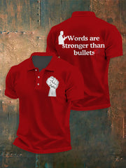 Men's Words Are Stronger Than Bullets Print Shirt
